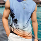 Summer Daily Casual Men's Tank Top Hawaiian Style Fish Print Men's Tank Top Seaside Party Men's Fashion Sleeveless T-shirt