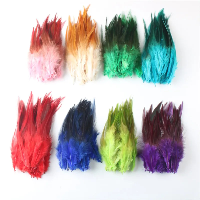 Wholesale 50 Pcs/Lot High Quality Chicken Feathers For Crafts 4-6 Inch 10-15cm Rooster Feathers Plume Jewelry Decoration Plumes