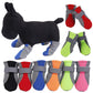 4pcs/set Breathable Dog Shoes Anti-skid Pet Socks Waterproof Rain Snow Shoes Warm Reflective Pet Dog Boots Paw Protector