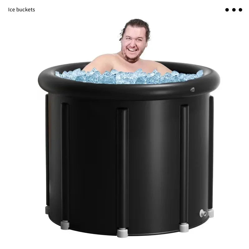 Black Bubble Bath Bucket fittings Folding Adult Portable Bathtub outdoors PVC Inflatable SPA Ice Bath Challenge Ice Therapy