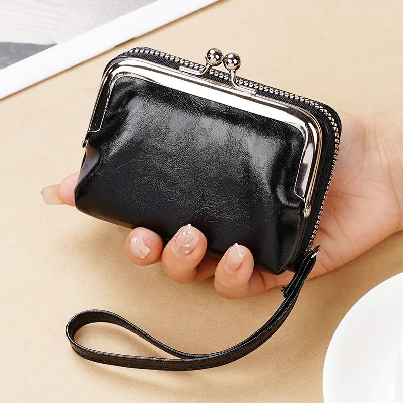 Women's Wallets Vintage Style Coin Purses Large Capacity Card Holder Wrist Strap Short Small Change Storage Bag Women Wallet