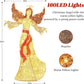 5FT Christmas Angel Outdoor Decorations, Large 3D Glittered Christmas Lighted Decor with 160 Warm LED Lights, Light up Christmas