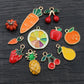 10pcs/lot Fruit Enamel Metal Charms Apple Orange Carrot Pendant for DIY Necklace Bracelet Jewelry Making Findings Supplies