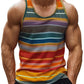 Stripe Colours 3d Printed Tank Top For Men Summer Classic Gym Fitness T-Shirt Street Sports Running Sleeveless Tees Tops Vest