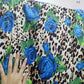 Good Brown Leopard Cotton/spandex Knit Fabric 4-Side Elastic Milk Silk Blue Rose Pattern Print Cloth  DIY Sew Dance Dress/Shirt