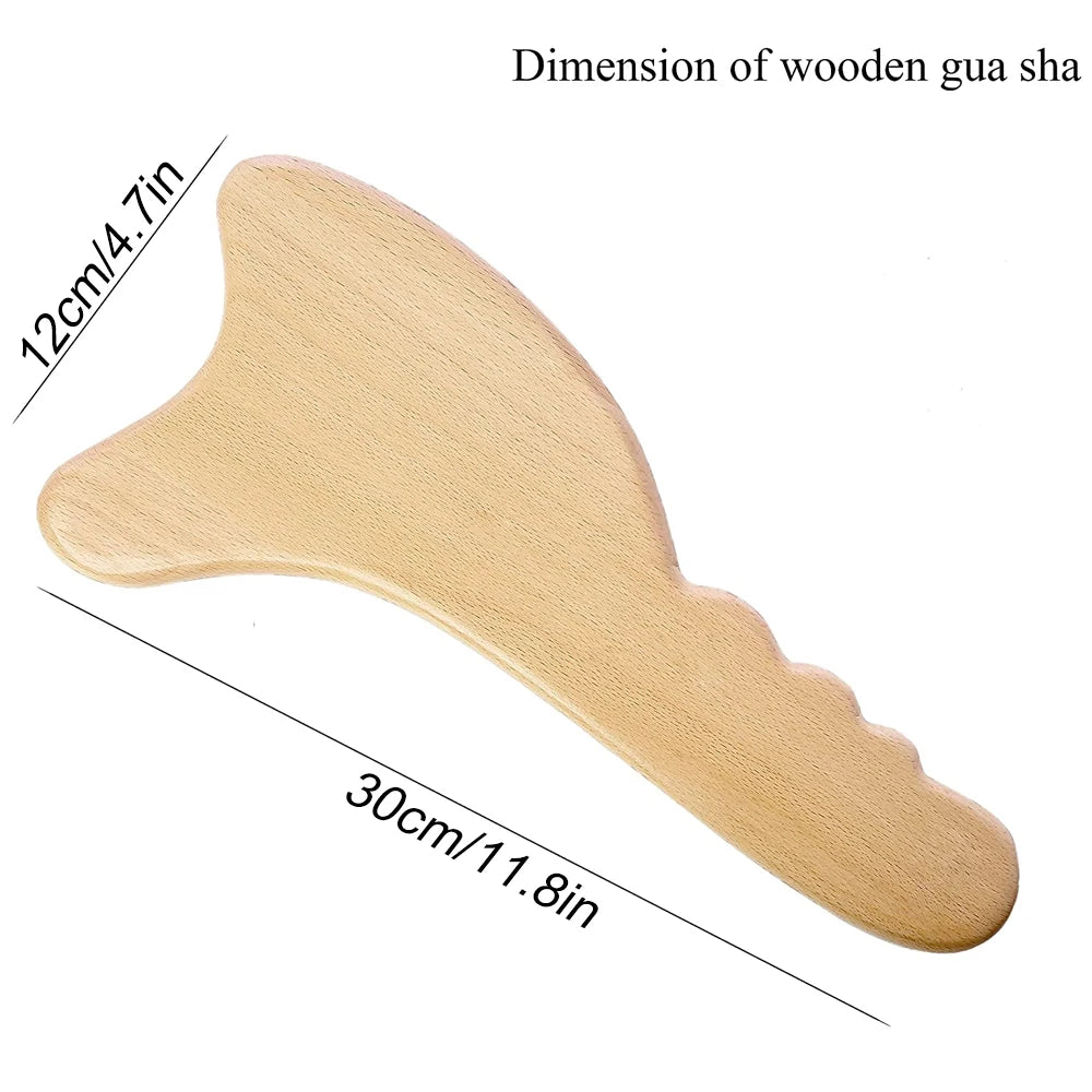 1Pcs Wooden Lymphatic Drainage Massager Paddle Manual Anti-Cellulite Gua Sha Tool Muscle Pain Relief Soft Tissue Therapy Device