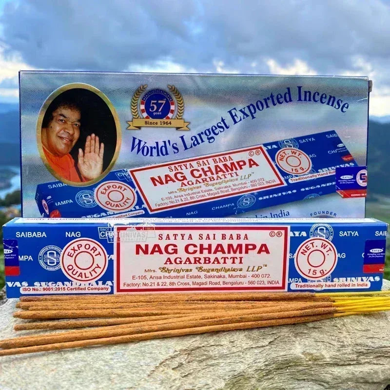 5BOX NAG Champa Indian Incense Collection Satya Handmade Sticks with Six Flavors Refreshing Medicinal Aromas for Home Meditation