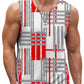 Vintage Striped Graphic Tank Tops For Men Fashion Casual Summer Sleeveless 3D Printed Vest Loose Crew Neck Quick Dry Sports Tees