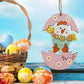 Wooden Easter Bunny Pendant Easter Egg Bunny Hanging Ornaments Lovely Rabbit Flat Hanger Colorful Easter Wall Art For Front