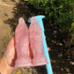 18cm Natural Rose Quartz Madonna Virgin Mary Carving Crafts Healing Stone Fashion Home Ornaments Birthday Gift 1PCS