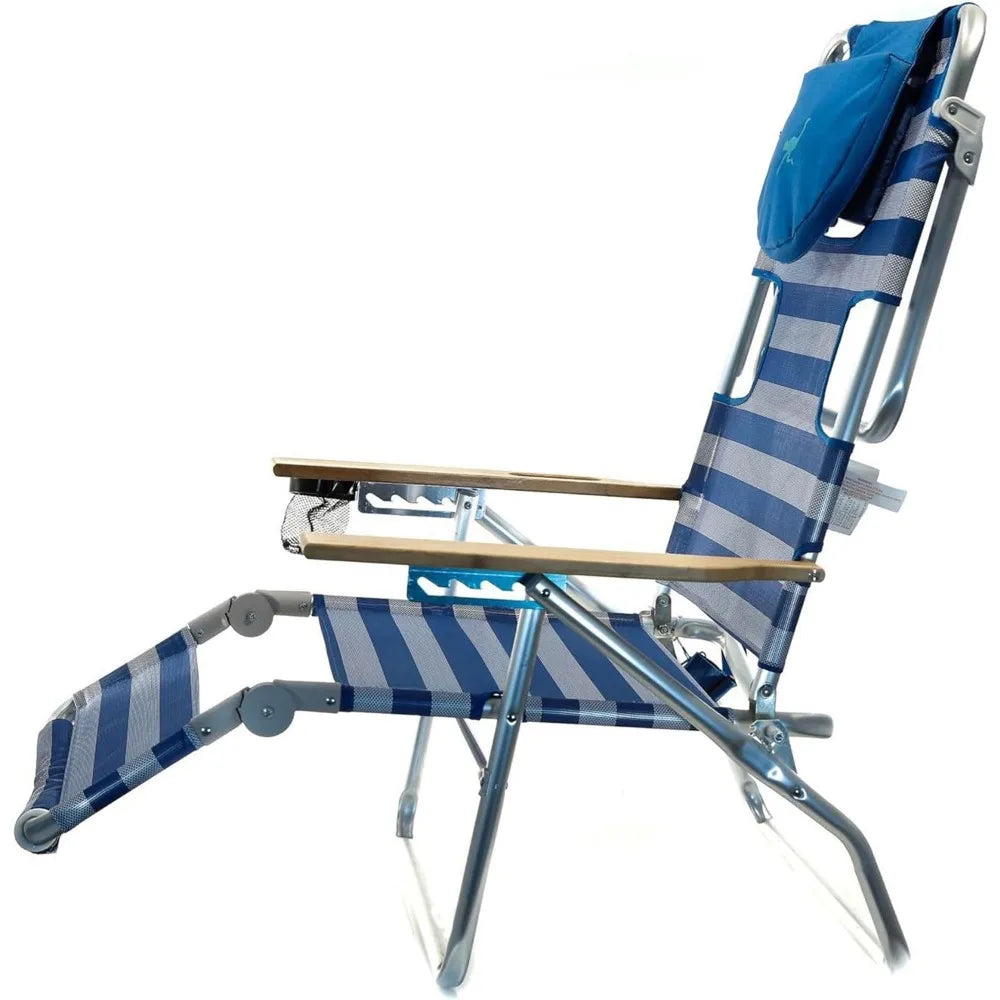 Beach Chair, Beaches Reclining Lounge Chairs with Footrest, Outdoor Furniture for Patio, Beach Chair