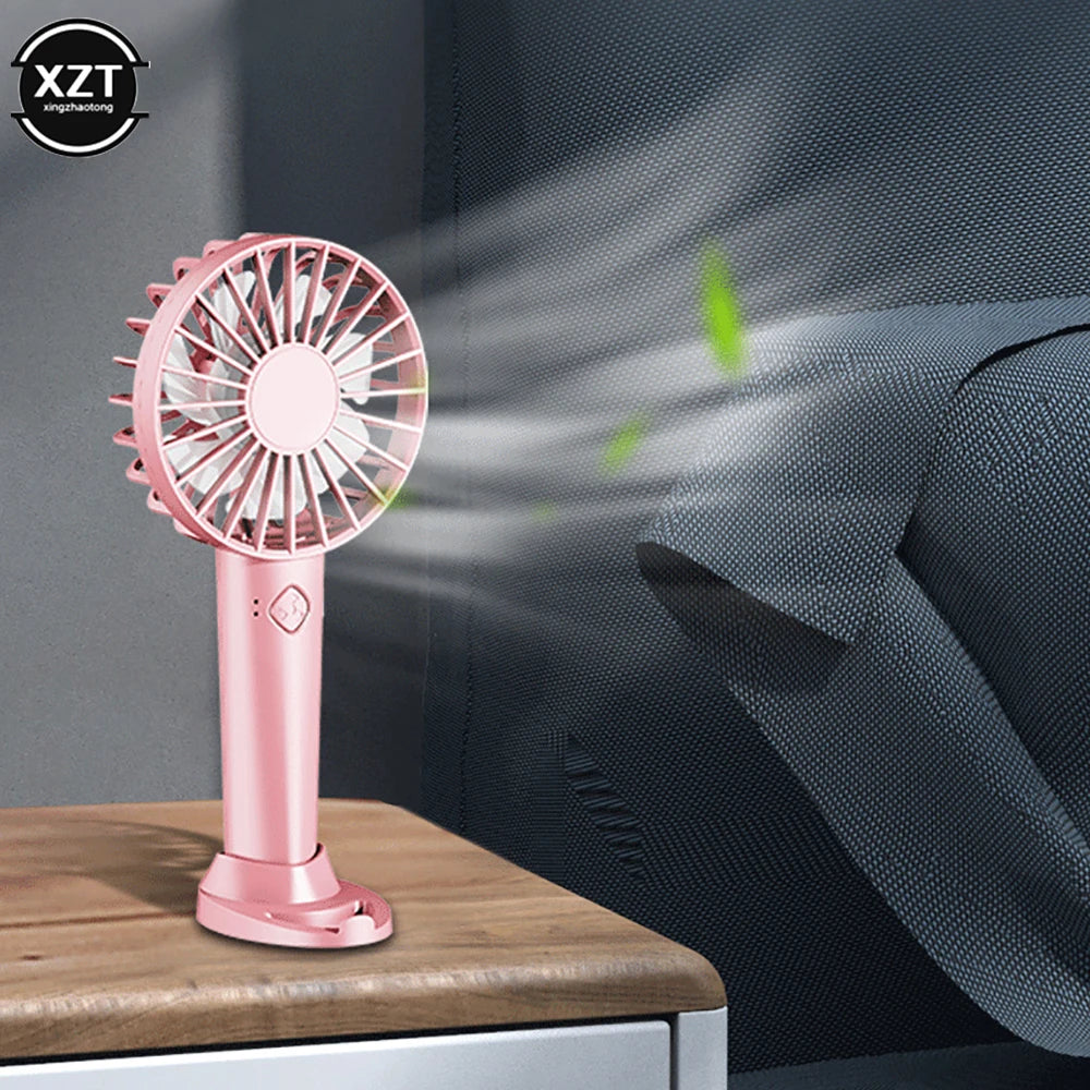 2023 USB Mini Strong Wind Handheld Fan USB Rechargeable Mini Desktop Air Cooler Outdoor Fan Cooling Travel Hand Fans For Outdoor