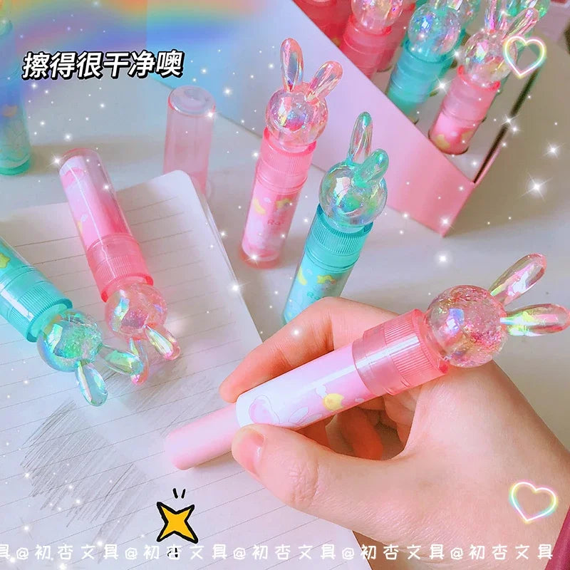 cute stationery wholesale cute things Aesthetic stationery items School supply kawaii eraser rabbit Lipstick shape rubber