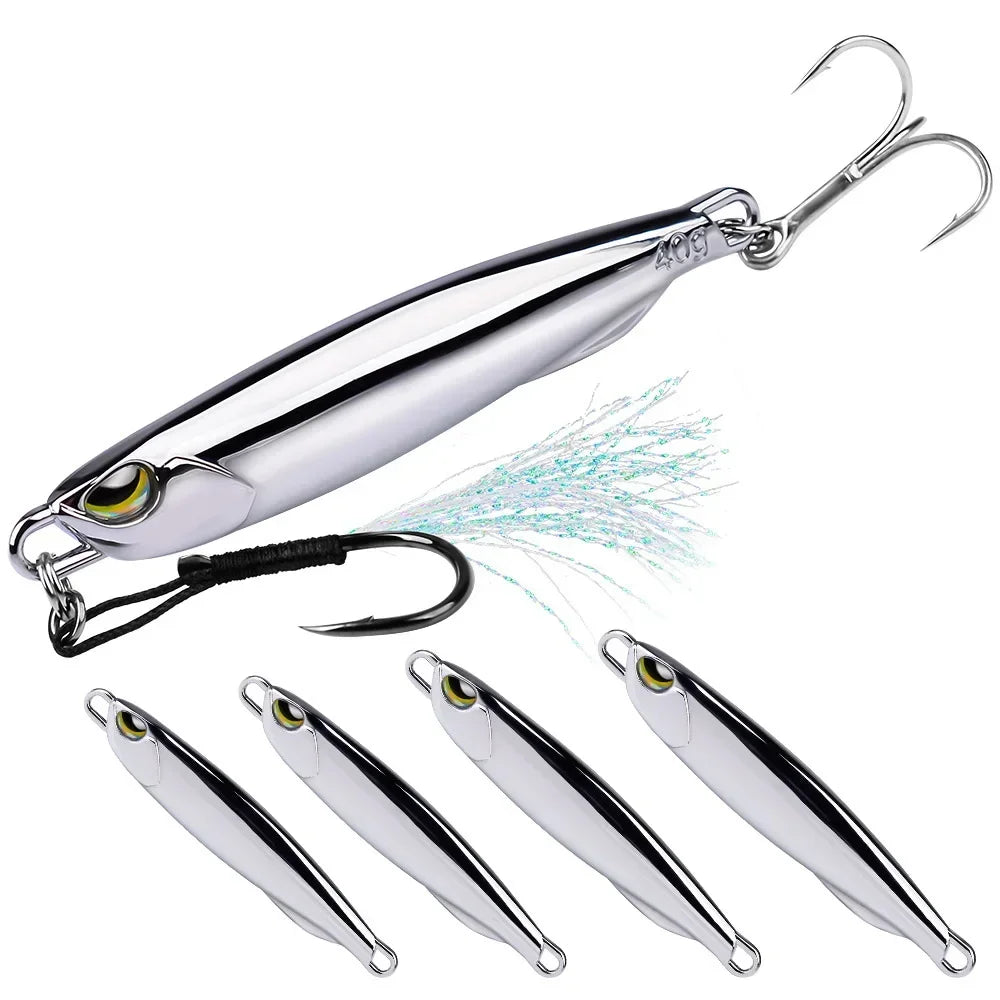 Metal Jig Bait 15g 20g 30g 40g Mackerel Artificial Hard Fish Lure Sinking Far Casting Jigging Bait Spoon Spinnerbait For Fishing