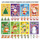 Christmas Stickers for Kids DIY Santa Snowman Christmas Tree Make A Face Stickers Party Game Activities Goodie Bag Filler Gifts