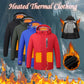 Men’s Autumn Winter 8 Areas Heated Vest Constant Temperature Electric Heating Jacket Solid Color Hoodie Long Sleeve Warm Coat