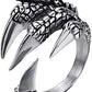 1pcs Titanium Steel Eagle Dragon Claw Halloween Skull Ring Hot Selling Men's Domineering Opening Rock Animal Jewelry