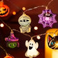 1Pc Halloween String Lights, Battery Powered, 10/20 LED Ghost Pumpkin Bat Waterproof Fairy Atmosphere Lamp For Halloween Decor