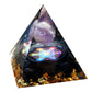 Amethyst Crystal Sphere Orgonite Pyramid with Obsidian Stone Energy Healing Chakra Orgone Collection EMF Protection Tool