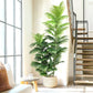 150cm Large Artificial Palm Tree Fake Tropical Plants Green Monstera Leaves Plastic Banyan Tree for Garden Home Office Decor