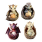 Dragon Ornament Cute Animal Statue Decorative Figurines 2D Car Pendants Realistic Dragon Egg Keychain For Door Window Home