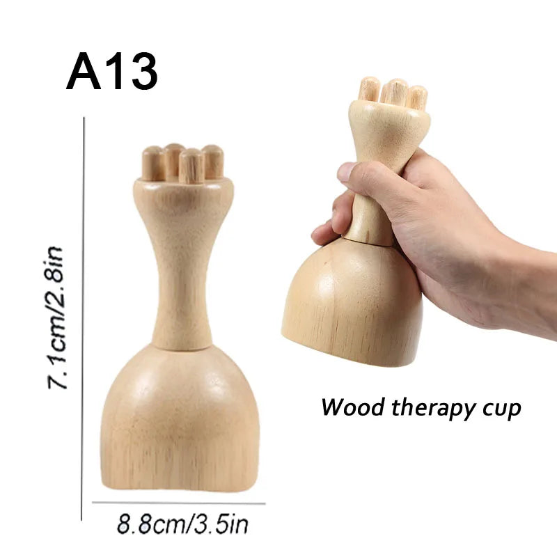 Wood Therapy Massage Tools for Body Shaping,Anti Cellulite Lymphatic Drainage,Professional Wooden Massage for Waist Sculpting