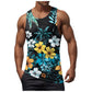 Men Vest Casual Comfortable Soft Breathable Fashion Printed Beach Tank Top Compression Hawaiian Vacation Pullover Plus Size