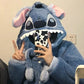 Disney Cute Stitch Home Clothes Women Men Plush Soft Nightgown Robes Y2k Cute Thick Pajamas Long Coat Cartoon Flannel Bathrobe