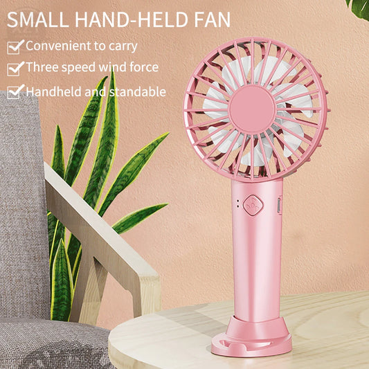 2023 USB Mini Strong Wind Handheld Fan USB Rechargeable Mini Desktop Air Cooler Outdoor Fan Cooling Travel Hand Fans For Outdoor