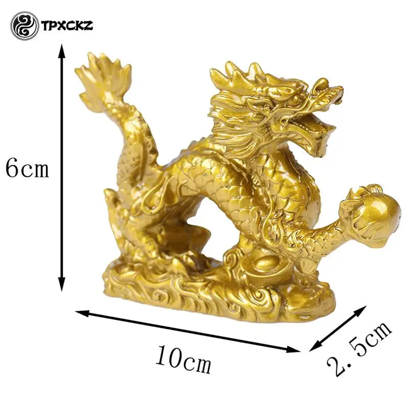 1Pc Good Lucky Golden Dragon Chinese Zodiac Twelve Statue Gold Dragon Statue Animals Sculpture Figurines Desktop Decoration