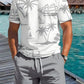 2 Piece Summer Casual Everyday Men's Short Sleeve Shorts Set Hawaiian Print Men's T-shirt Outdoor Sports Men's Beach Shorts