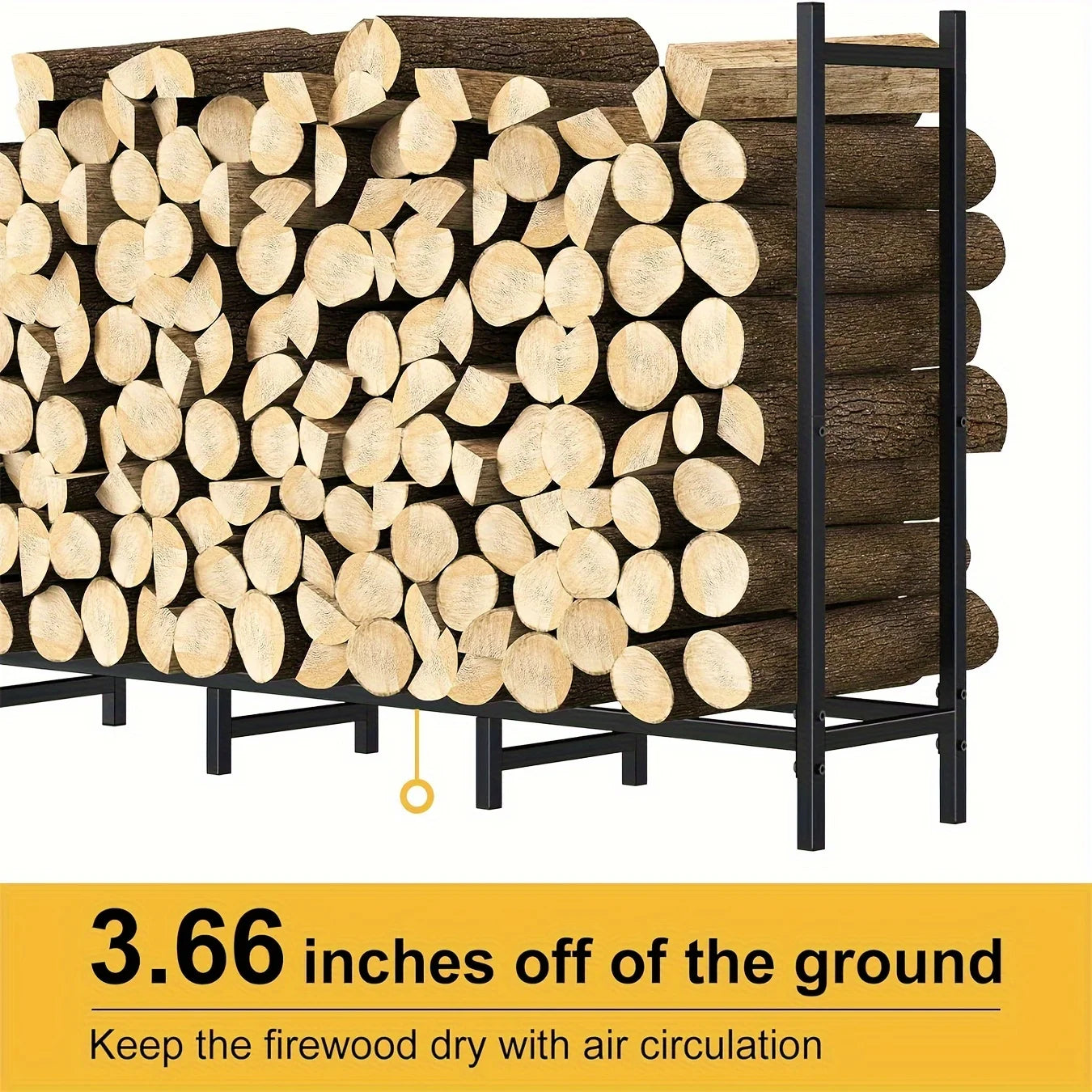 Firewood Rack Outdoor 8-ft Heavy Duty Firewood Rack Stand Log Holder Fireplace Wood Storage Stacker Outside Grill cover Funda pa