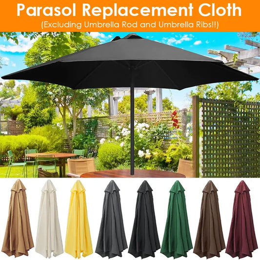 Garden Parasol Replacement Cloth Rainproof Sunshade Canopy Patio Waterproof Cloth for Outdoor Activities Picnic Camping