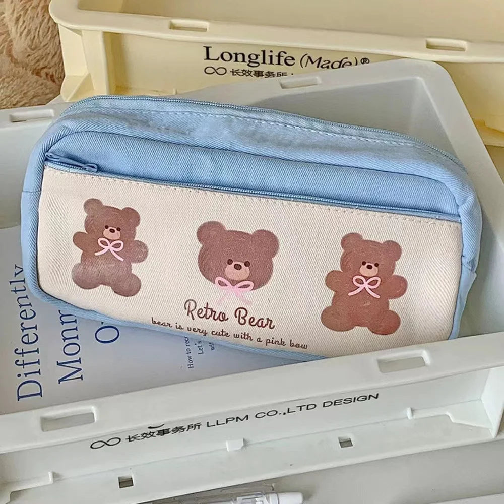 back to School supplies Girl school kit Pencil box pencil Bag pencil pouch cute Bear School pencil cases kawaii stationery items