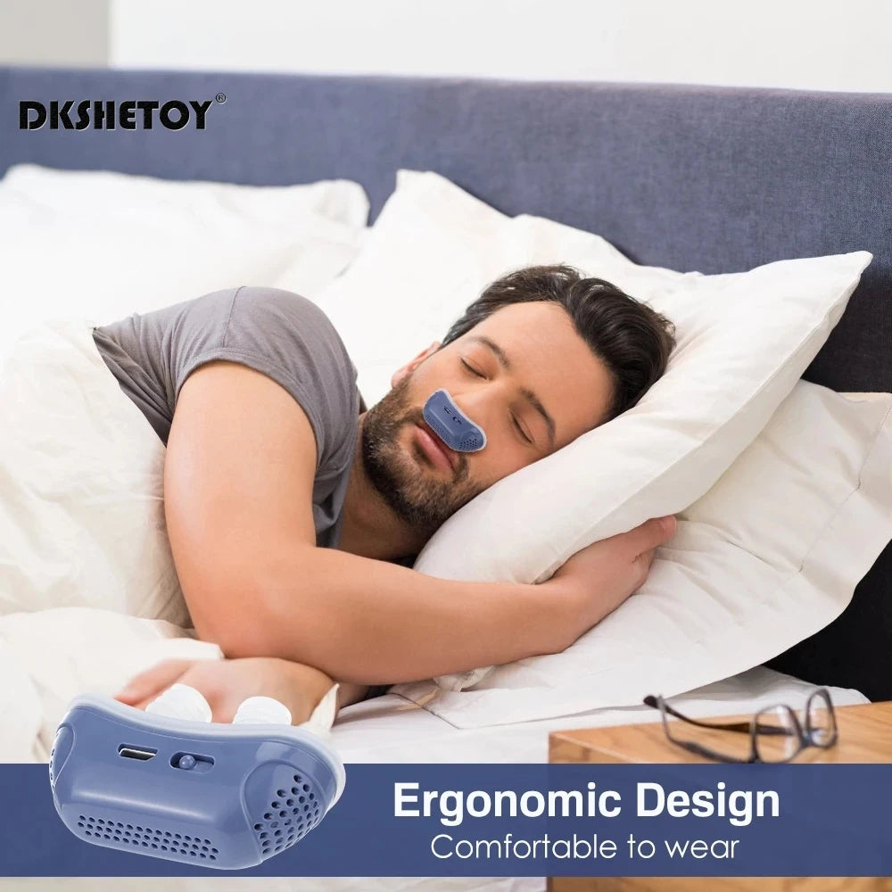 Electric Anti Snoring Devices Double Vortex Air Supply Stop Snore Portable Comfortable Sleep Well Stop Snore Sleep Aid