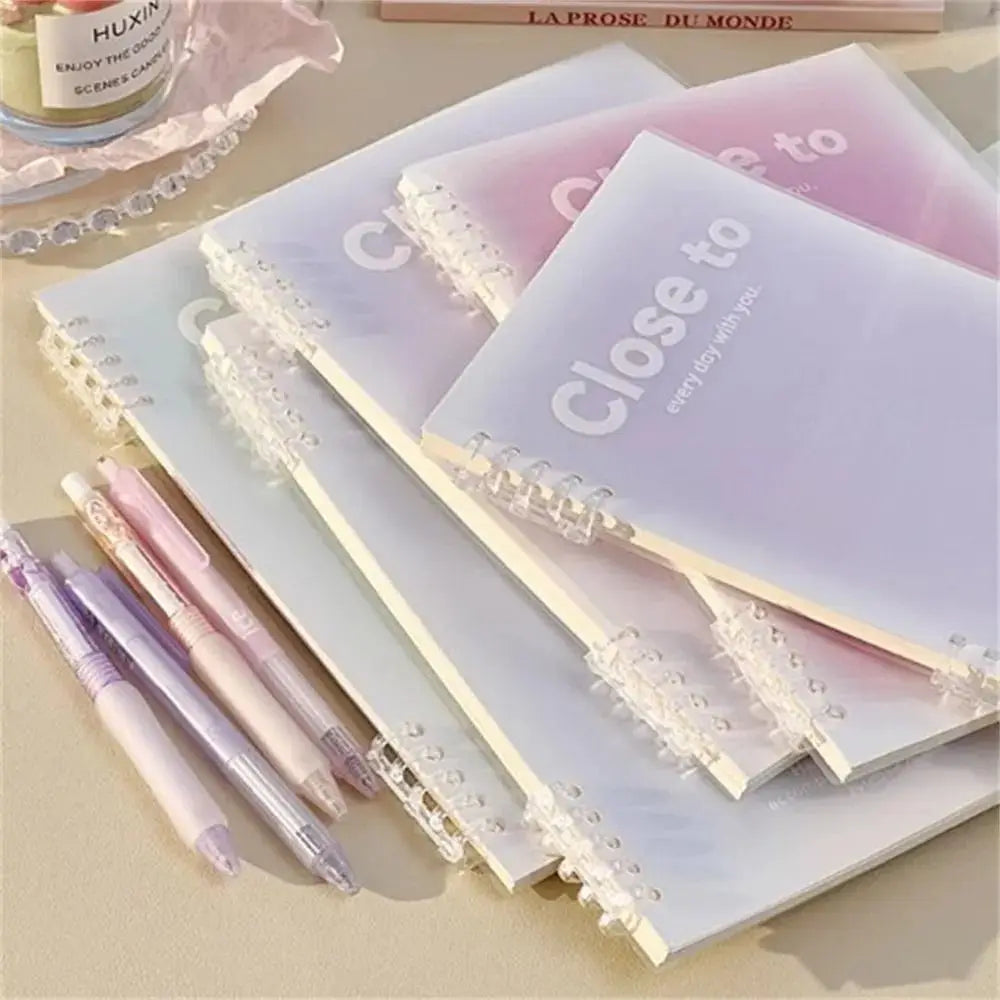 A5/B5 Loose-leaf Notebook Gradient Blush Series Binder Lined Book Note Pads Removable a5/B5 Loose-leaf Notebook