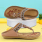 Women Flip Flop Soft Print Rhinestone Roman Luxury Summer Slippers for Women Designer Slides Retro Female Sandals Ladies 2022