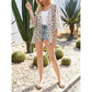 Women'S Summer Beach Kimono Cardigan Floral Print Chiffon Loose Top Bikini Cover Up Sexy Transparent Shawl Oversize Cardigan