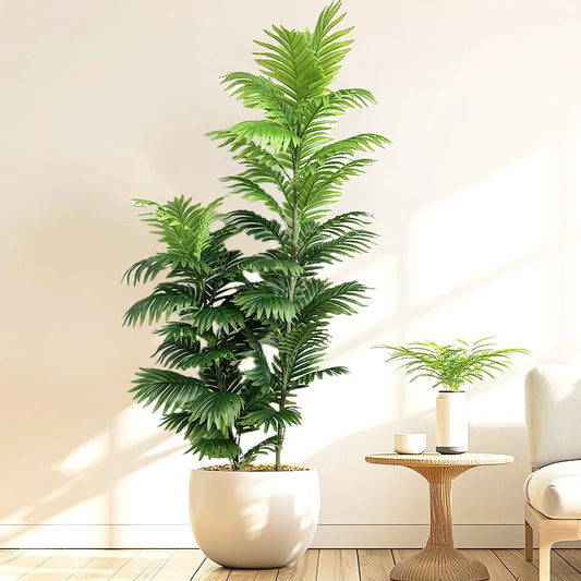 150cm Large Artificial Palm Tree Fake Tropical Plants Green Monstera Leaves Plastic Banyan Tree for Garden Home Office Decor
