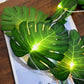 1.5/3M Artificial Turtle Leaves LED String Lights Tropical Palm Leaves Garland Lamp Hawaiian Luau Beach Wedding Party Decoration