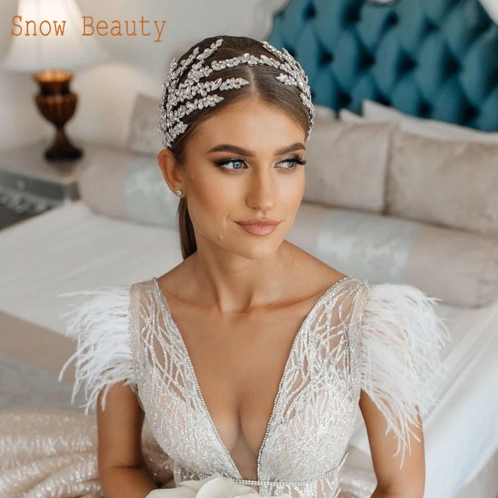 A271 Bridal Headpiece Baroque Headwear Crystal Hair Jewelry Pageant Crown Rhinestone Headband Wedding Crown Tiara Hair Ornaments