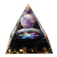 Amethyst Crystal Sphere Orgonite Pyramid with Obsidian Stone Energy Healing Chakra Orgone Collection EMF Protection Tool