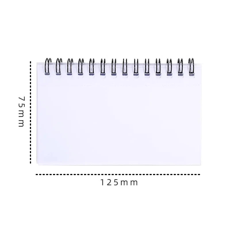 50 Sheets/book Colorful Tearable Spiral Notebook Horizontal Line Minimalist Transparent Cover Memo Pad School Office Writing Pad