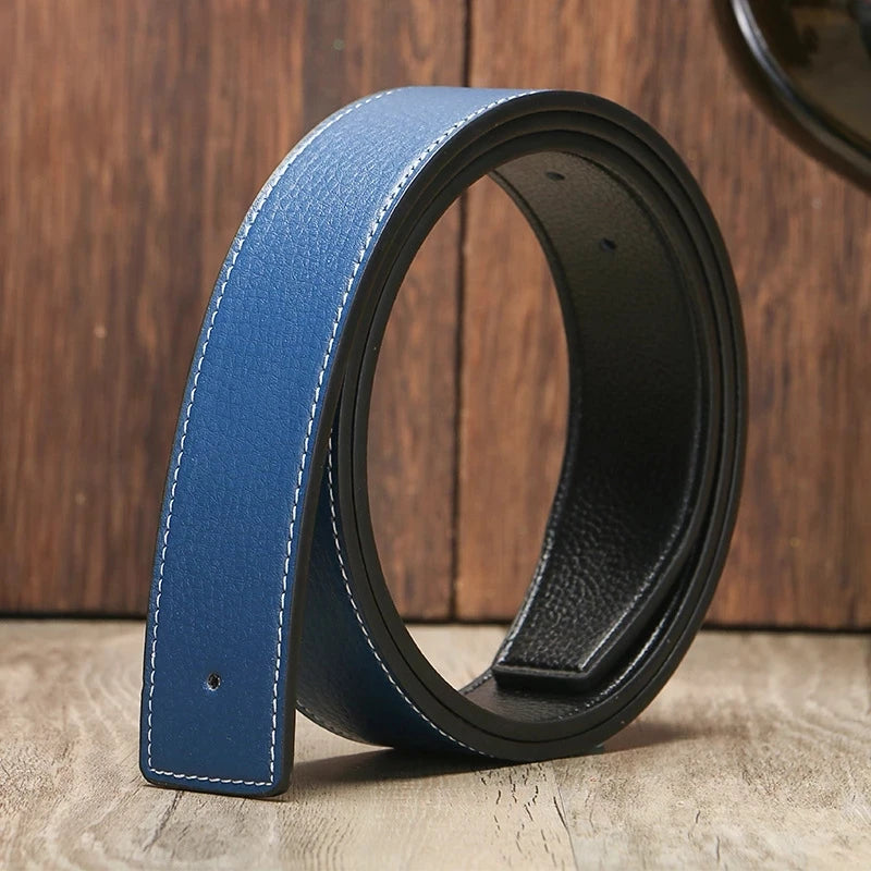 New Luxury Brand H Belts for Men High Quality Male Strap Genuine Leather Waistband Ceinture Homme No Buckle 3.8cm Belt