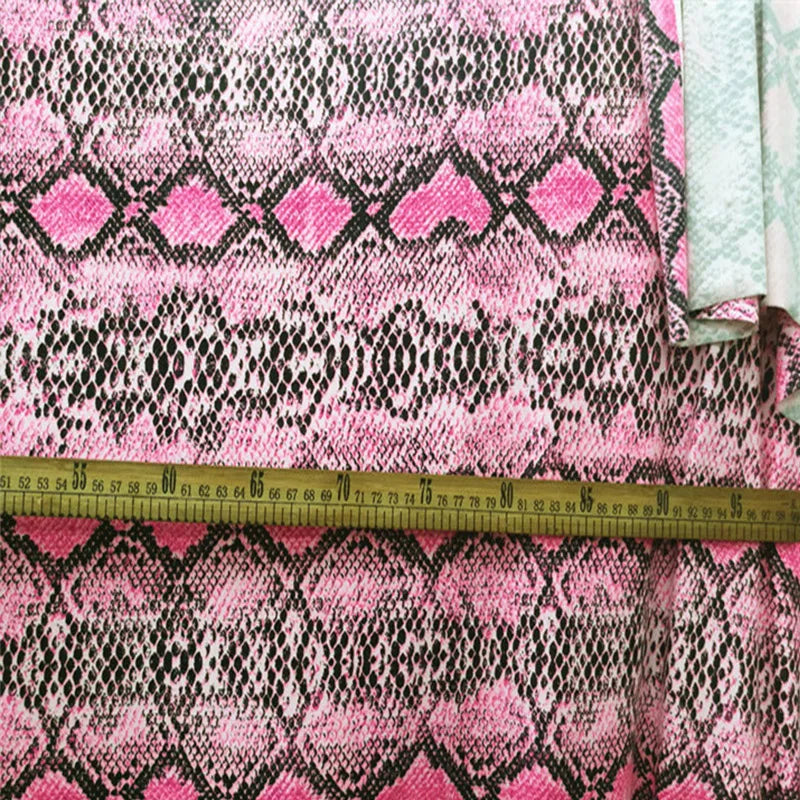 Good Soft Cotton/spandex 4-Side Elastic Milk Silk Pink Snake Pattern Printing Knit Fabric DIY Sew Dance Dress /T-Shirt