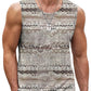Mens Retro Ethnic Graphic Tank Tops Summer Casual Crew Neck 3D Printed Sleeveless Vest Fashion Breathable Sports Tees Tops