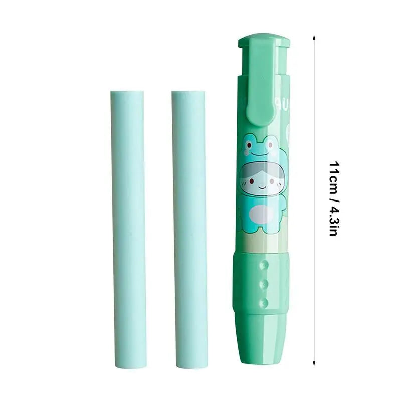 1Set Press Retractable Pencil Eraser Correction Rubber Erasers Writing School Items Student Kawaii Stationery Supplies