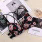 Women Flower Printed Bras Front Buckle Wireless Bralette Sexy Lingerie Comfort Push Up Floral Bras