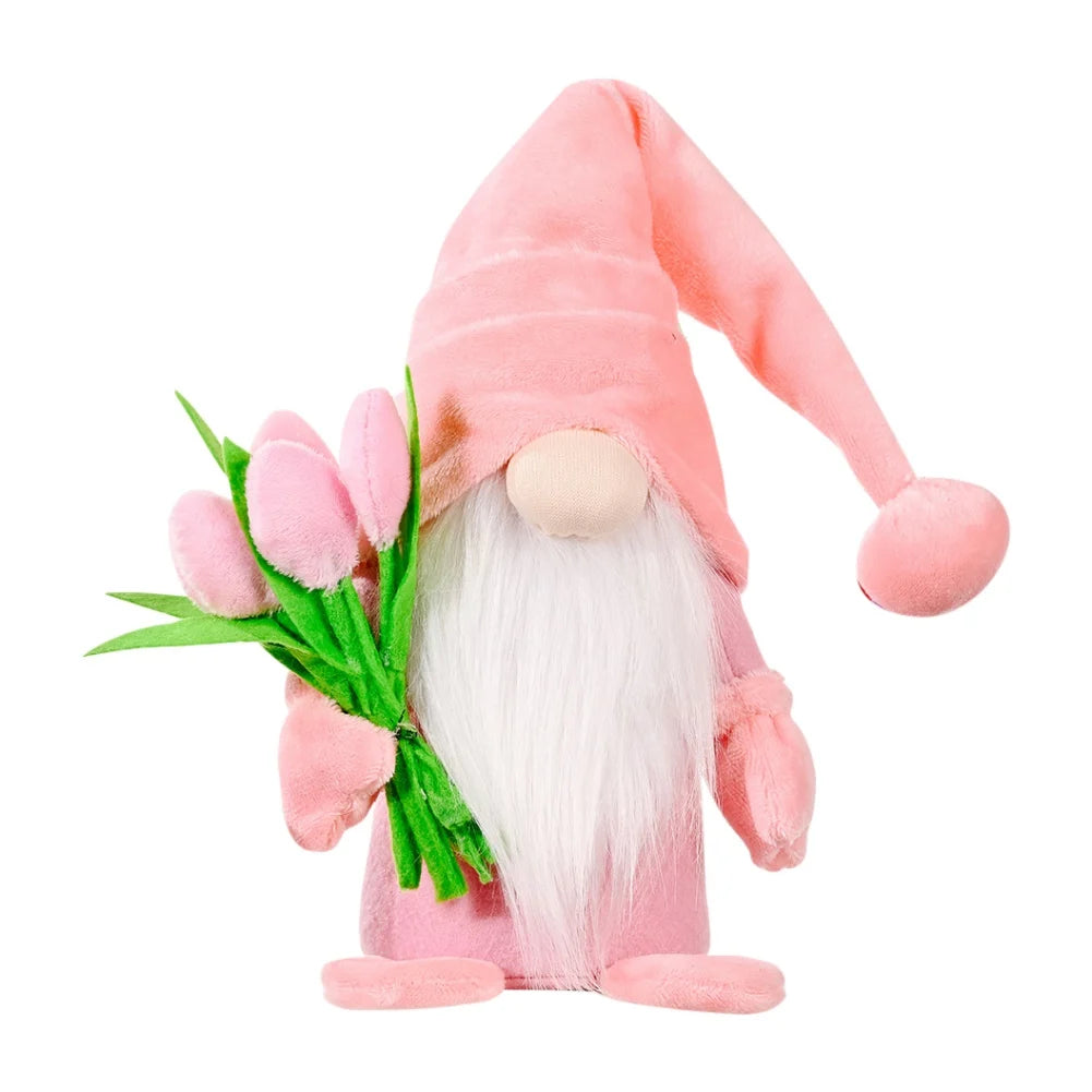 Gnomes Gift for Mom Grandma Spring Flowers Gnomes Handmade Tomte Swedish Gnomes Plush Elf Doll Easter Basket Stuffer Ornament