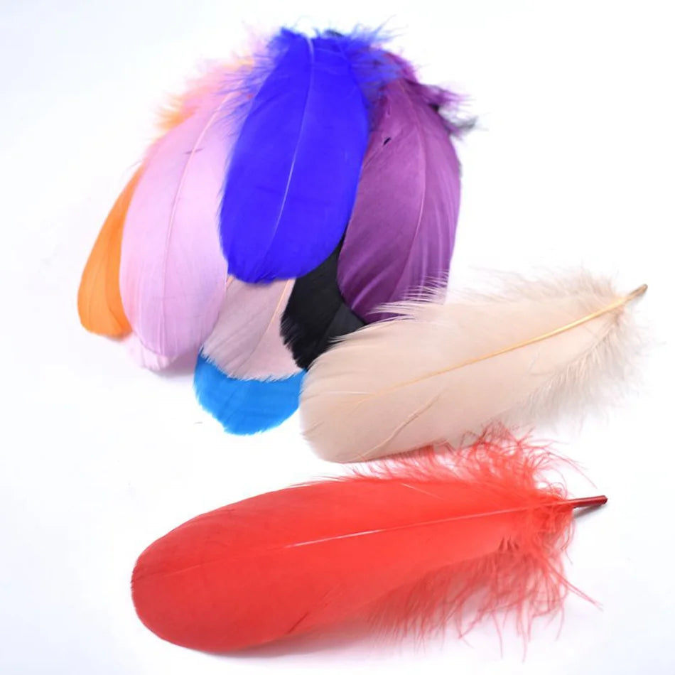 100Pcs Natural Goose Feathers Plumas Wedding Party White Feathers Christmas Crafts DIY Jewelry Making Decoration Accessories